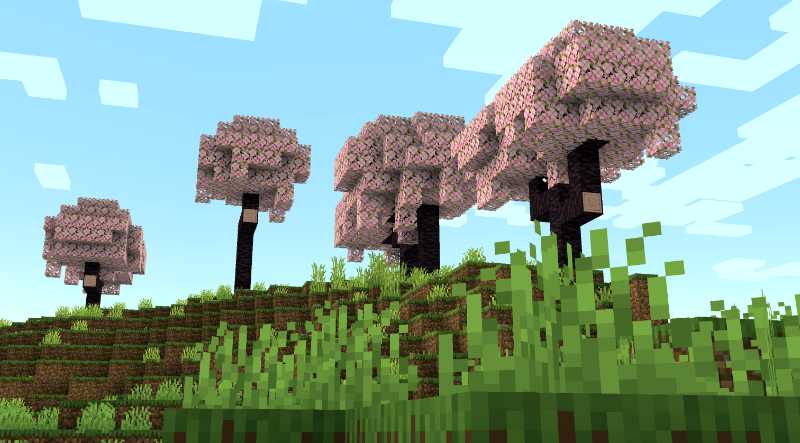 Minecraft Biome with Cherry Trees