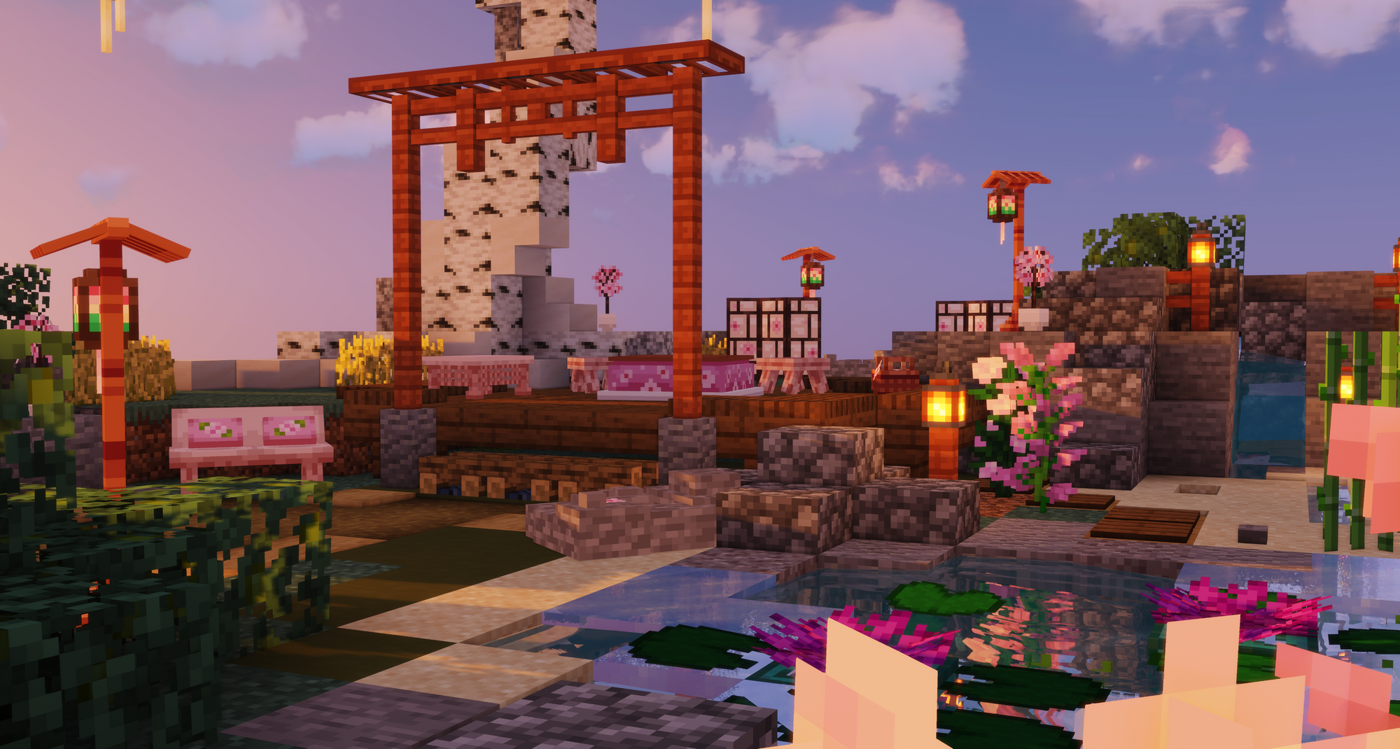 Minecraft Japanese build with furniture