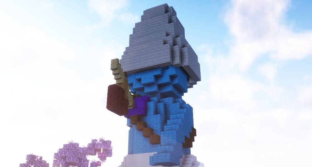 Smurf Statue on a OneBlock Island