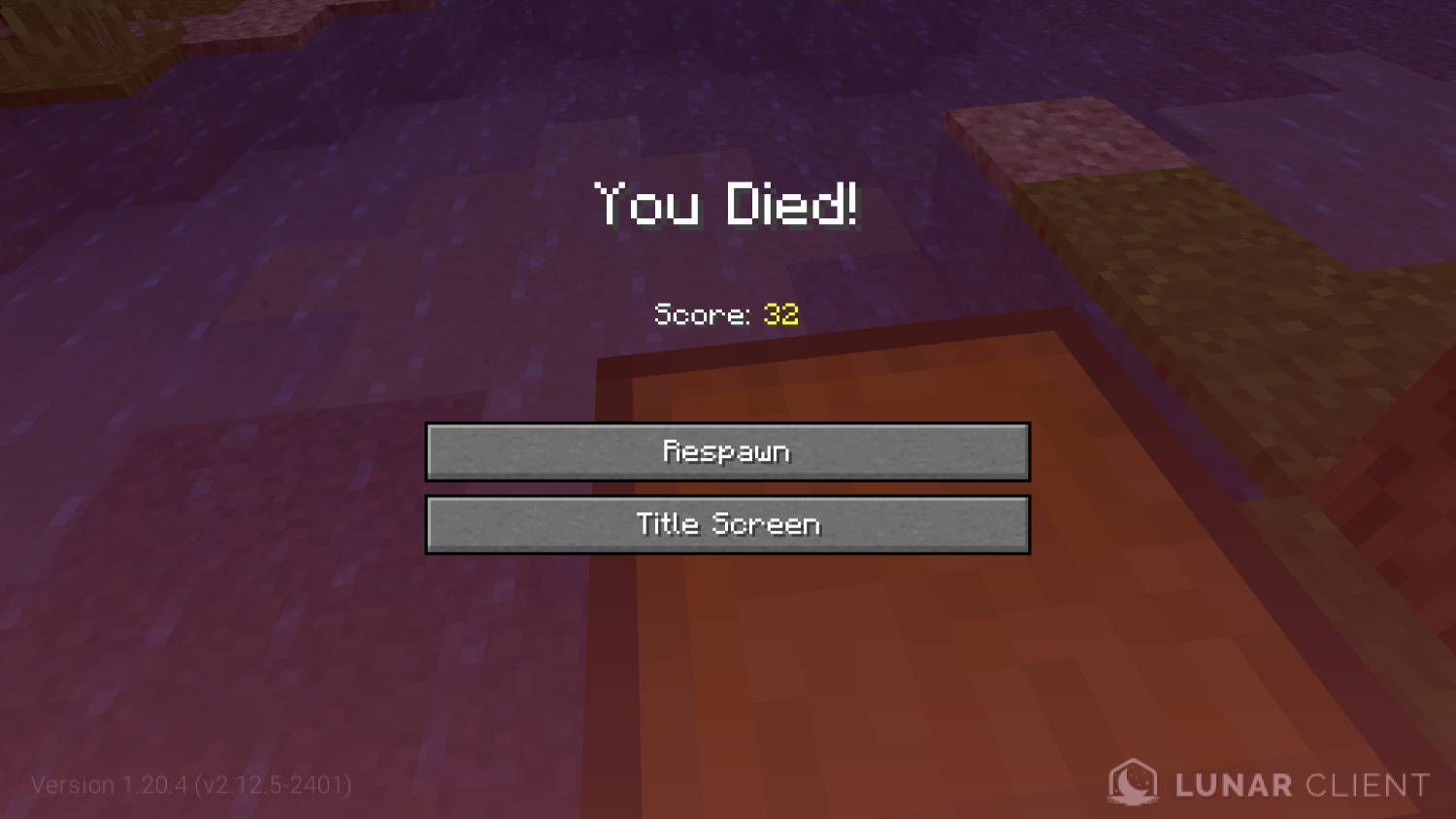 Minecraft Lifesteal Death Screen