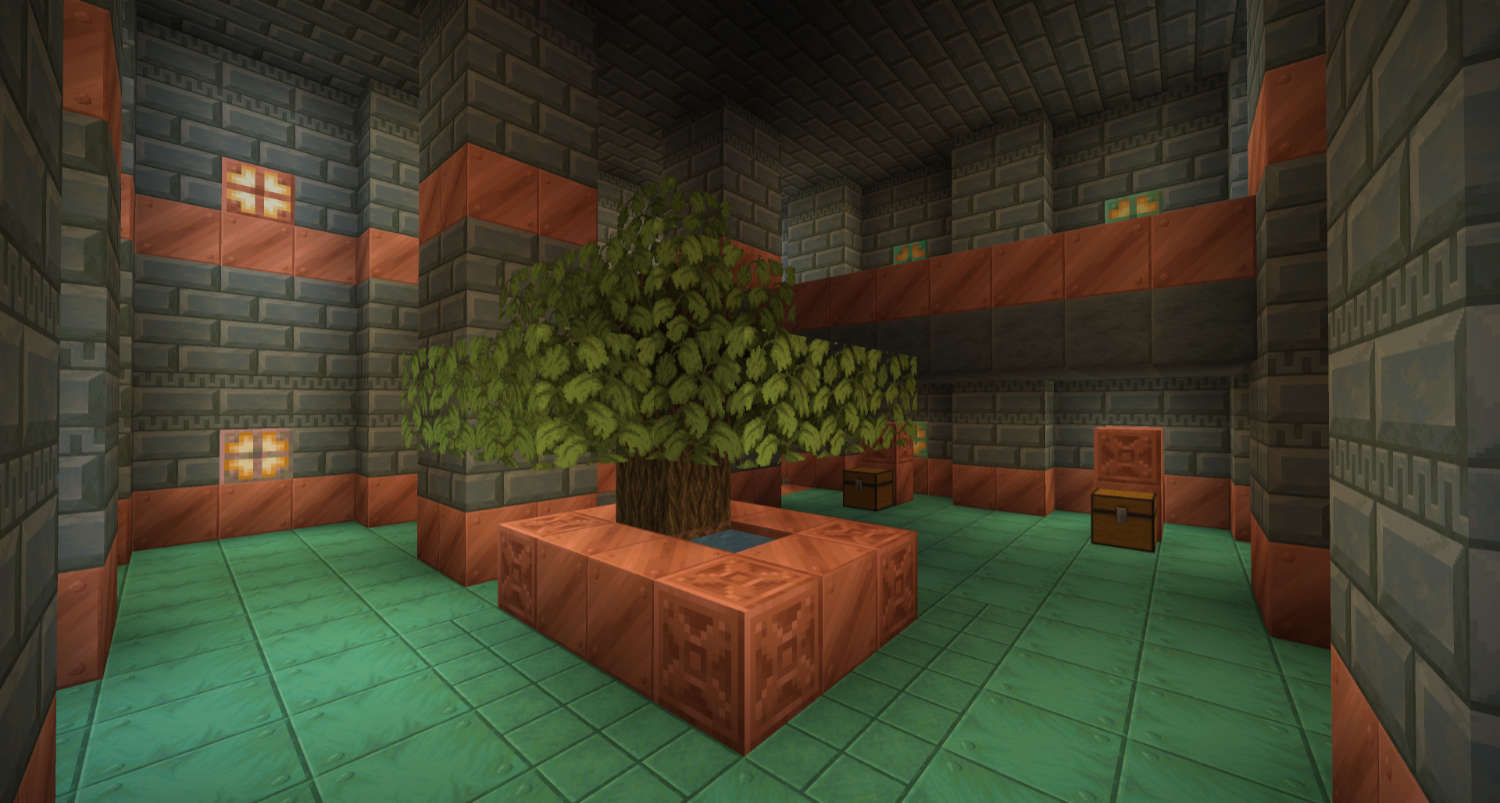 Minecraft Trial Chamber with Tree